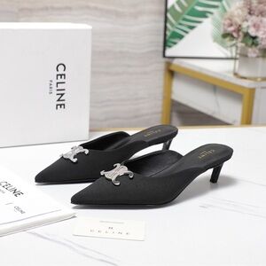 Celine Classic Black Leather Stiletto Sandals 🖤🔥